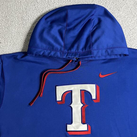 Texas Rangers Hoodie Mens XL Blue Nike Therma-Fit Sweatshirt Baseball MLB - Picture 4 of 14